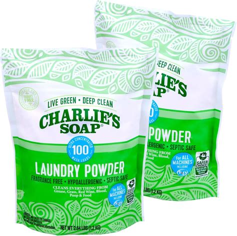 Charlies Soap Laundry Powder 100 Loads 2 Pack Hypoallergenic Deep