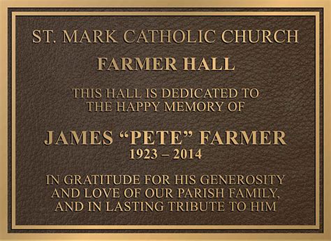 Church Plaque | Religious Plaques | Bronze Church Plaques