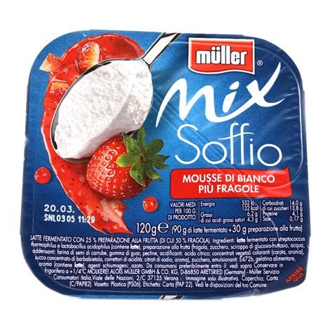 Yogurt Mix Muller Soffio Mousse Bianco Con Fragole Gr 120