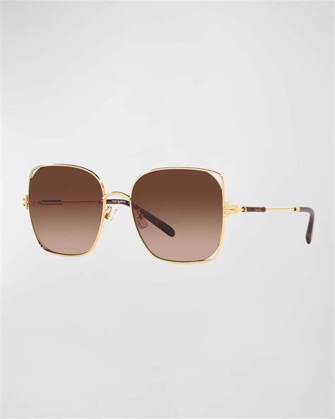 Tory Burch Gradient Cut Out Metal And Plastic Butterfly Sunglasses Gold Editorialist