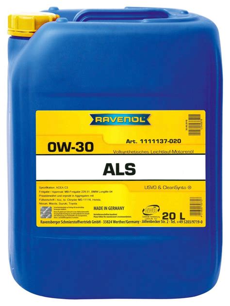 Масло моторное RAVENOL 0W-20 Синтетическое - купить в интернет-магазине ...