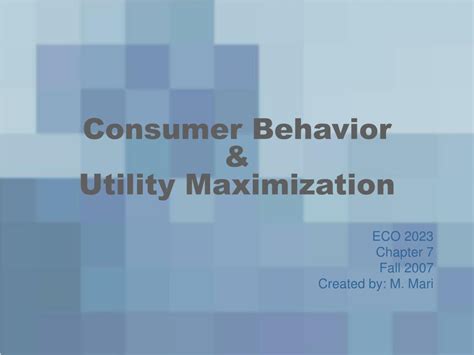 Ppt Consumer Behavior Utility Maximization Powerpoint Presentation