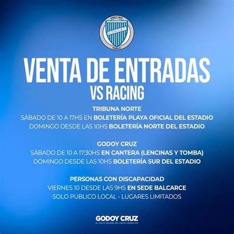 Godoy Cruz vs Racing entradas precio ubicaciones y cómo comprarlas