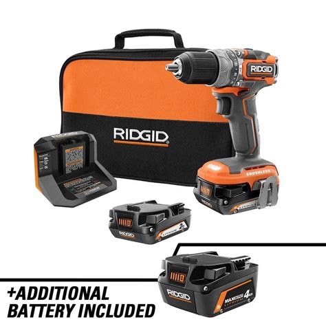 Ridgid V Subcompact Brushless In Hammer Drill Kit W Batteries