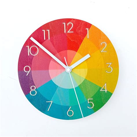 Objectify Rainbow Color Swatch Wall Clock With Neutra Numerals Etsy