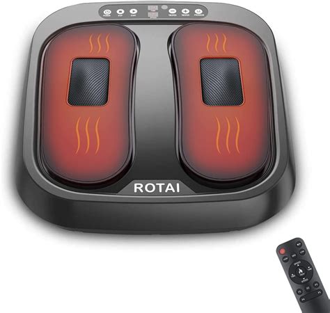 ROTAI Shiatsu Vibration Foot Massager with Heat Multi Relaxations and Pain Relief Rotating ...