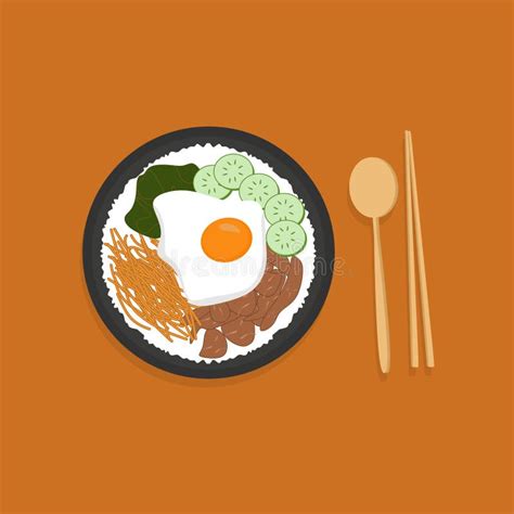 Korean Bibimbap Rice Bowl Colorful Korean Bibimbap Rice Bowl With