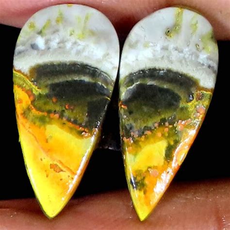 Natural Bumble Bee Jasper Pair Cts X X Mm Pear Shape Loose