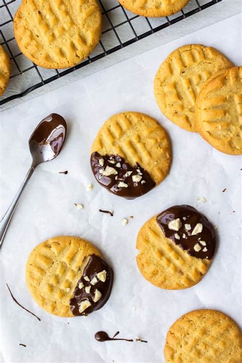 Dark Chocolate Dipped Peanut Butter Cookies Delicious Little Bites