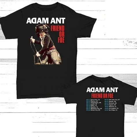 Adam Ant Shirt Friend Or Foe Tour T Shirt Size S Xl Men Black In