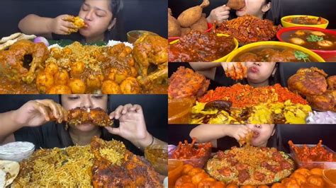 Eating Spicy Whole Chicken Curry Egg Curry Fried Rice Meddy Eat Asmr