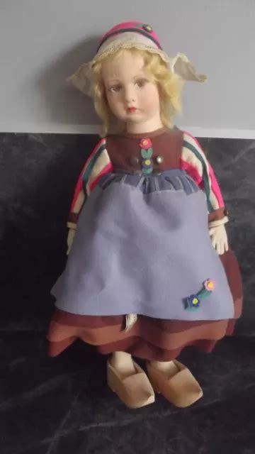 Ancienne Poup E En Feutrine Tissu Type Raynal Lenci Doll Collection