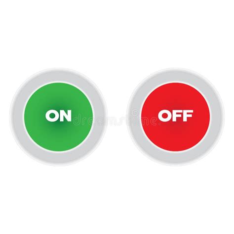 On And Off Toggle Switch Button Red And Green Stock Illustration