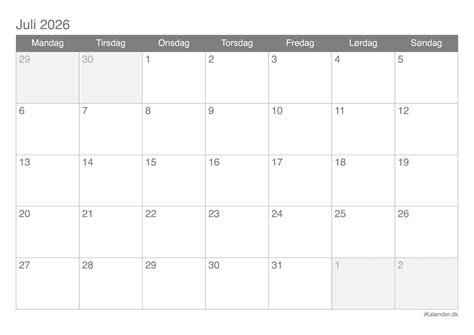 kalender  juli  klar til print