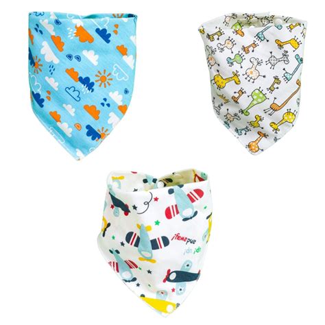 Ripley PACK 5 BABEROS BANDANAS BEBE DOBLE CAPA ALGODÓN DISEÑO A