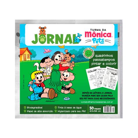 Jornal Higiênico Pet s Paper Turma da Mônica Pets 50 Folha Petz