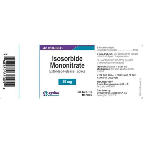 Isosorbide Mono Er 30mg Tabs 500ct Zydus