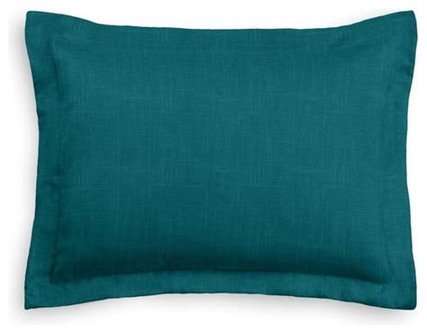 Dark Teal Linen Sham Pillow Cover Modern Pillowcases And Shams By