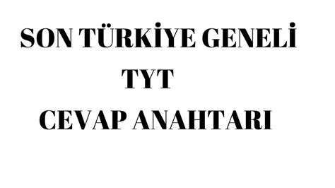 Yks T Rk Ye Genel Tyt Deneme Cevap Anahtari Tyt Ayt T Der