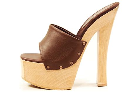 Soca Shoes Candy Brown High Heel Wood Platform Slip On Mules Sandals Clogs Ebay