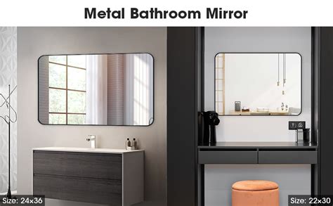 Amazon Loaao Black Metal Framed Bathroom Mirror For Wall X