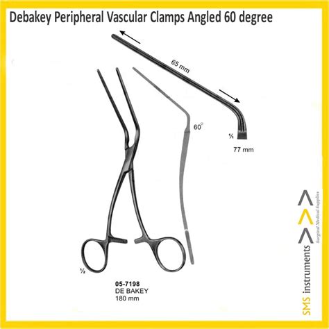 Debakey Peripheral Vascular Clamps Angled Sms Instruments