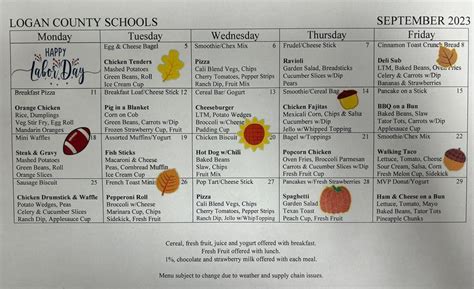 Lunch Menu | Justice Elementary School