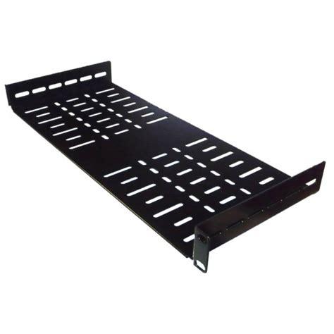 1u 19 Inch Rack Shelf 185mm Vented Black Steel Allmetalparts