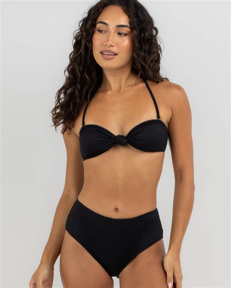 Shop Rip Curl Dreams High Waisted Bikini Bottom In Black Fast