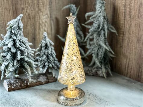 Vintage Glass Christmas Tree Holiday Decor Glowing Glass Etsy