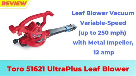 Toro 51621 Ultraplus Leaf Blower Review 2019 12 Amp Youtube