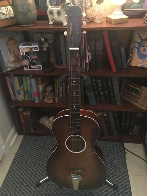 1950’s 1960 S Vibratone Acoustic Parlor Guitar Tobacco Burst Reverb