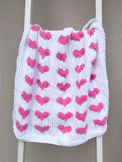 Heart Baby Blanket Knitting Pattern - Handy Little Me