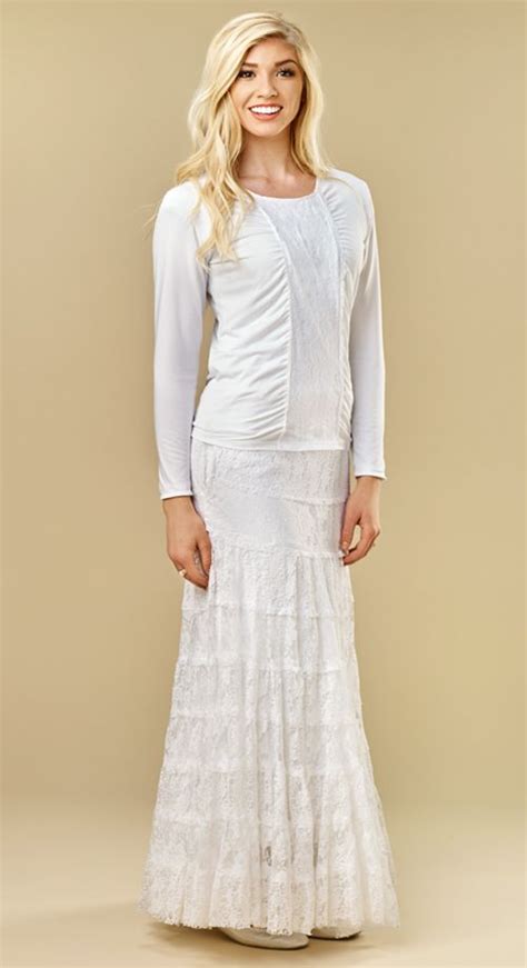 Lace Skirt 49 99 LDS Temple Dresses Skirts White Elegance