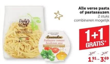 Alle Verse Pasta Of Pastasauzen Aanbieding Bij Coop