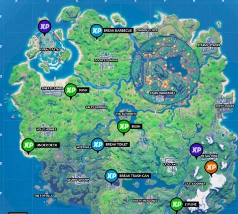 Fortnite Season 4 Week 3 XP Coins All Locations - Gold XP Coins ...