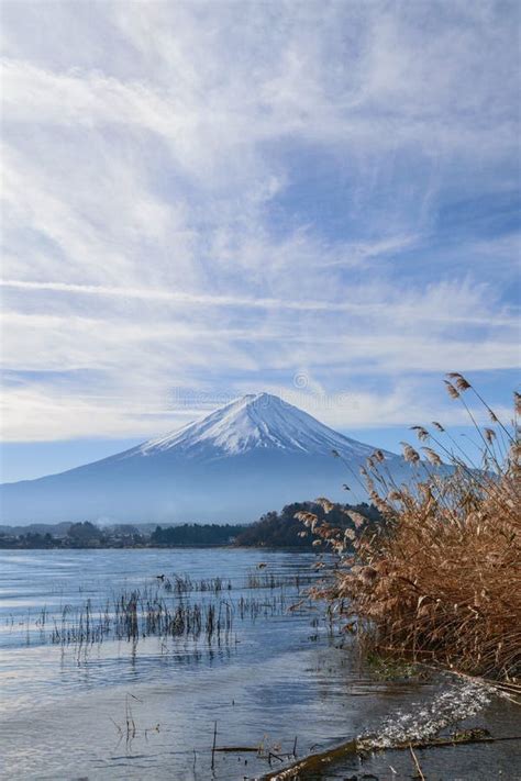 Beautiful Mountain Fuji And Lake In Japan For Wallpaper Stock Photo ...