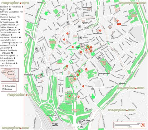 bruges map updated attractions map  english showing location   official tourist