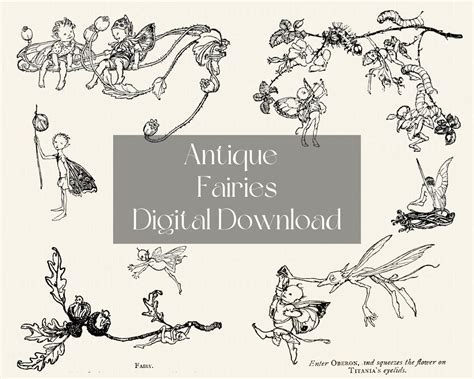 Vintage Fairies Clip Art Illustration DIGITAL DOWNLOAD for - Etsy Canada