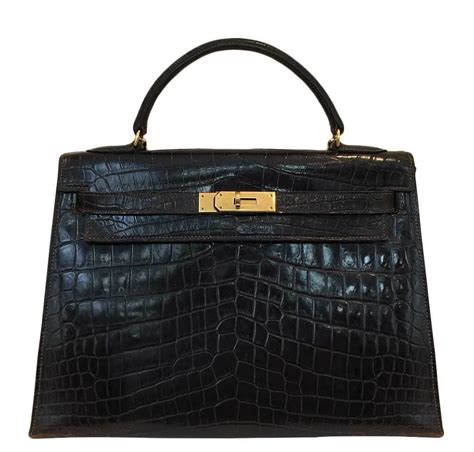 Hermès Kelly 32 Vintage Bag Cocaon Crocodile - Gold Hardware | Baghunter