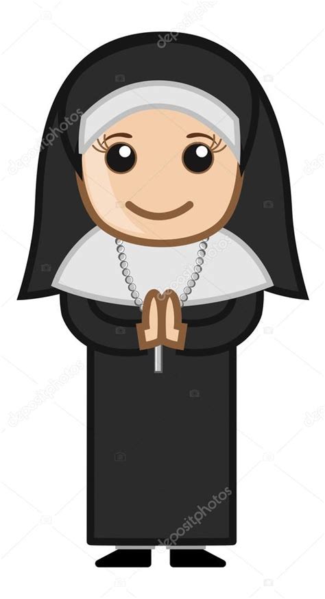 Nun Praying Clipart Black