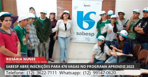 Sabesp Abre Inscri Es Para Vagas No Programa Aprendiz Rede