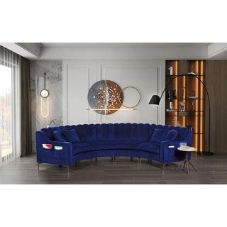 Velvet Curved Sofas Couches Seats Round Shape For Living Room