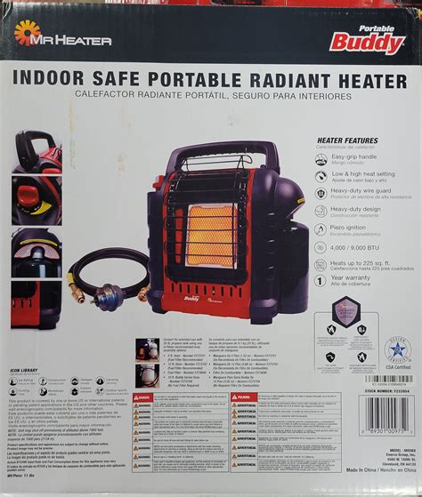 Buy Mr Heater F232000 Mh9bx Buddy 4 000 9 000 Btu Portable Propane Indoor Safe Radiant Heater