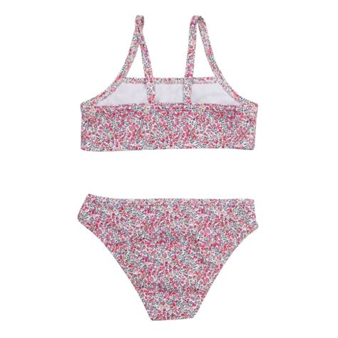 Louisa Bikini With Ruffle Wiltshire Bud Made With Liberty Fabric Petit Crabe