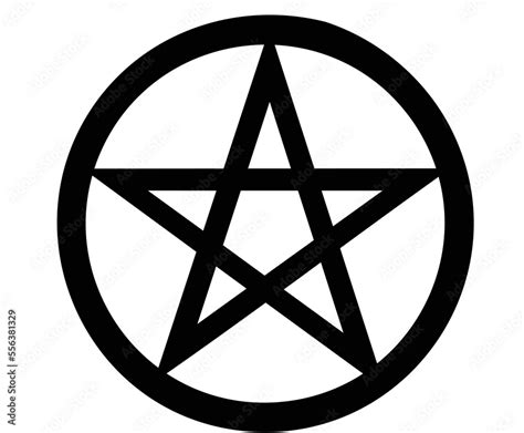 Wicca Pentagram Religious Symbol Isolated Flat Vector Illustration