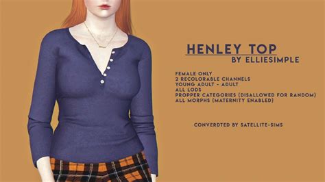 DL Henley Top Cut Out Shoulder Top Sims 3 Cc Clothes Sims Sims