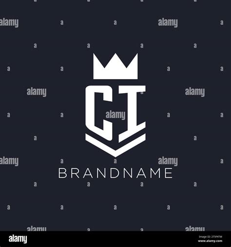 Ci Logo With Shield And Crown Initial Monogram Logo Design Ideas Stock