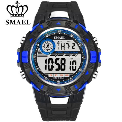 Smael Men Sports Watches Digital Led Light Watch Mens Military Watches