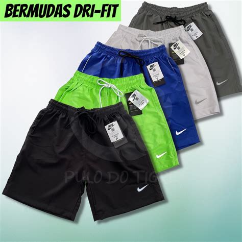 Bermuda T Ctel Elastano Masculina Dry Fit Esporte N Bolso Logo